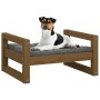Cama para perros madera maciza pino marrón miel 55,5x45,5x28 cm de vidaXL, Camas para perros - Ref: Foro24-821470, Precio: 35...