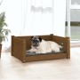 Cama para perros madera maciza pino marrón miel 65,5x50,5x28 cm de vidaXL, Camas para perros - Ref: Foro24-821450, Precio: 56...