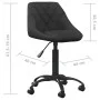 Silla de oficina de terciopelo negro de vidaXL, Sillas de oficina - Ref: Foro24-3088843, Precio: 89,84 €, Descuento: %