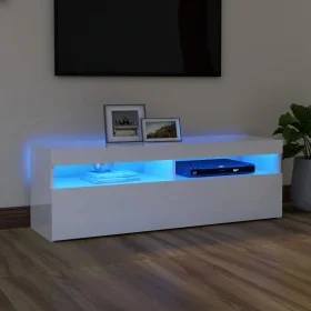 Mueble de TV con luces LED blanco brillante 120x35x40 cm de vidaXL, Muebles TV - Ref: Foro24-804379, Precio: 100,45 €, Descue...