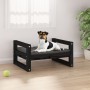 Cama para perros madera maciza de pino negro 55,5x45,5x28 cm de vidaXL, Camas para perros - Ref: Foro24-821471, Precio: 36,98...