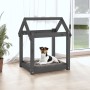 Cama para perros madera maciza de pino gris 61x50x70 cm de vidaXL, Camas para perros - Ref: Foro24-822199, Precio: 40,79 €, D...