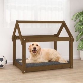 Cama para perros madera maciza pino marrón miel 81x60x70 cm de vidaXL, Camas para perros - Ref: Foro24-822210, Precio: 51,33 ...