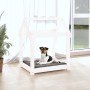 Cama para perros madera maciza de pino blanco 61x50x70 cm de vidaXL, Camas para perros - Ref: Foro24-822198, Precio: 46,20 €,...