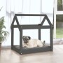 Cama para perros madera maciza de pino gris 71x55x70 cm de vidaXL, Camas para perros - Ref: Foro24-822204, Precio: 48,92 €, D...