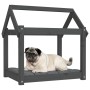 Cama para perros madera maciza de pino gris 71x55x70 cm de vidaXL, Camas para perros - Ref: Foro24-822204, Precio: 48,92 €, D...