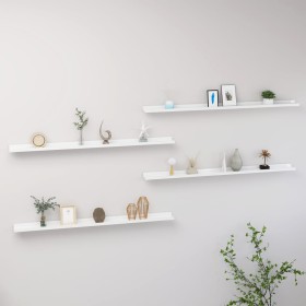 Estantes de pared 4 unidades blanco brillo 115x9x3 cm de vidaXL, Estantes y estanterías - Ref: Foro24-326657, Precio: 39,26 €...
