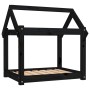Cama para perros madera maciza de pino negro 71x55x70 cm de vidaXL, Camas para perros - Ref: Foro24-822206, Precio: 49,25 €, ...