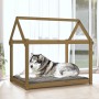 Cama para perros madera maciza pino marrón miel 111x80x100 cm de vidaXL, Camas para perros - Ref: Foro24-822220, Precio: 75,5...