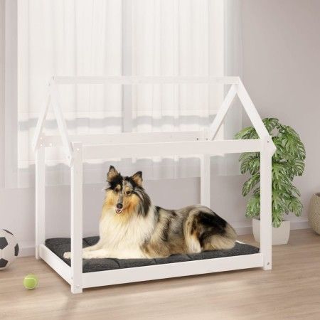 Cama para perros madera maciza de pino blanco 101x70x90 cm de vidaXL, Camas para perros - Ref: Foro24-822213, Precio: 89,54 €...