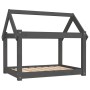 Cama para perros madera maciza de pino gris 81x60x70 cm de vidaXL, Camas para perros - Ref: Foro24-822209, Precio: 54,20 €, D...