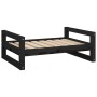 Cama para perros madera maciza de pino negro 75,5x55,5x28 cm de vidaXL, Camas para perros - Ref: Foro24-821481, Precio: 47,37...