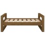 Cama para perros madera maciza pino marrón miel 75,5x55,5x28 cm de vidaXL, Camas para perros - Ref: Foro24-821480, Precio: 56...