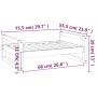 Cama para perros madera maciza pino marrón miel 75,5x55,5x28 cm de vidaXL, Camas para perros - Ref: Foro24-821480, Precio: 56...