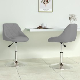 Sillas de comedor giratorias 2 uds de terciopelo gris claro de vidaXL, Sillas de comedor - Ref: Foro24-335283, Precio: 127,17...