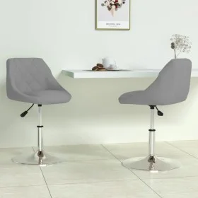 Sillas de comedor giratorias 2 uds de terciopelo gris claro de vidaXL, Sillas de comedor - Ref: Foro24-335283, Precio: 118,05...