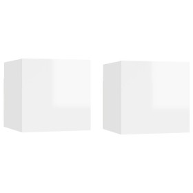 Mesitas de noche 2 uds madera ingeniería blanca 30,5x30x30 cm de vidaXL, Mesitas de noche - Ref: Foro24-3079725, Precio: 53,8...