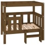 Cama para perros madera maciza pino marrón miel 75,5x63,5x70 cm de vidaXL, Camas para perros - Ref: Foro24-822380, Precio: 91...