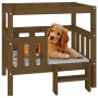 Cama para perros madera maciza pino marrón miel 75,5x63,5x70 cm de vidaXL, Camas para perros - Ref: Foro24-822380, Precio: 91...