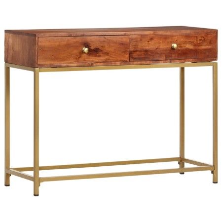 Mesa consola de madera maciza de acacia 100x35x76 cm de vidaXL, Mesas auxiliares - Ref: Foro24-286175, Precio: 142,61 €, Desc...