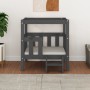 Cama para perros madera maciza de pino gris 65,5x43x70 cm de vidaXL, Camas para perros - Ref: Foro24-822374, Precio: 67,51 €,...