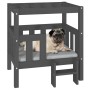 Cama para perros madera maciza de pino gris 65,5x43x70 cm de vidaXL, Camas para perros - Ref: Foro24-822374, Precio: 67,51 €,...