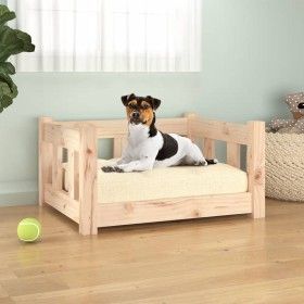 Cama para perros madera maciza de pino 55,5x45,5x28 cm de vidaXL, Camas para perros - Ref: Foro24-833251, Precio: 35,36 €, De...