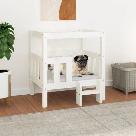 Cama para perros madera maciza de pino blanco 65,5x43x70 cm de vidaXL, Camas para perros - Ref: Foro24-822373, Precio: 82,49 ...