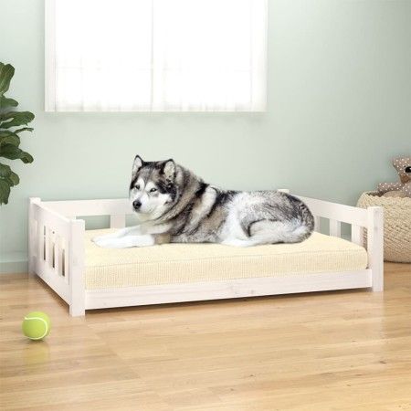 Cama para perros madera maciza de pino blanco 105,5x75,5x28 cm de vidaXL, Camas para perros - Ref: Foro24-833258, Precio: 75,...