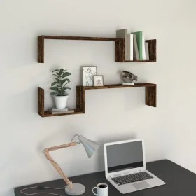 Wall shelves 2 pcs smoked oak plywood 100x15x20cm by vidaXL, Shelves and shelves - Ref: Foro24-815933, Price: 23,47 €, Discou...
