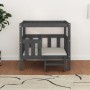 Cama para perros madera maciza de pino gris 75,5x63,5x70 cm de vidaXL, Camas para perros - Ref: Foro24-822379, Precio: 78,42 ...