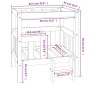 Cama para perros madera maciza de pino negro 65,5x43x70 cm de vidaXL, Camas para perros - Ref: Foro24-822376, Precio: 82,79 €...