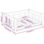 Cama para perros madera maciza de pino 75,5x55,5x28 cm de vidaXL, Camas para perros - Ref: Foro24-833253, Precio: 53,76 €, De...