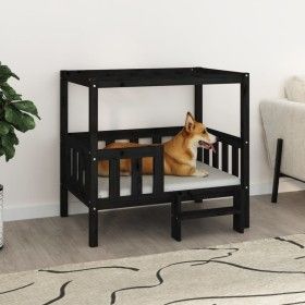 Cama para perros madera maciza de pino negro 95,5x73,5x90 cm de vidaXL, Camas para perros - Ref: Foro24-822386, Precio: 98,22...