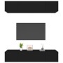 Set muebles de TV 4 uds madera contrachapada negro 80x30x30 cm en Muebles TV | Comprar online en Foru.es