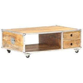 Mesa de centro de madera maciza de mango en bruto 89x59x33 cm de vidaXL, Mesas de centro - Ref: Foro24-323408, Precio: 118,42...