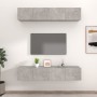 Muebles TV 4 uds madera contrachapada gris hormigón 80x30x30 cm en Muebles TV | Comprar online en Foru.es