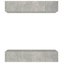 Muebles TV 4 uds madera contrachapada gris hormigón 80x30x30 cm en Muebles TV | Comprar online en Foru.es