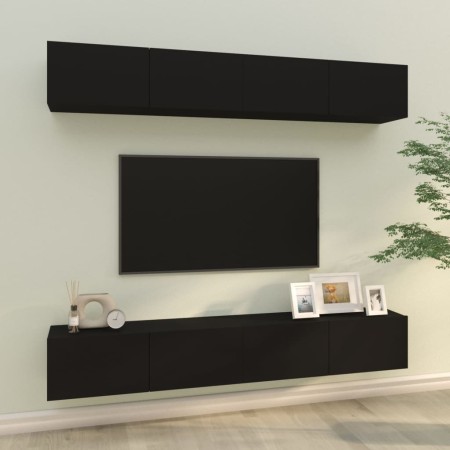 Muebles de TV 4 piezas negro 100x30x30 cm en Muebles TV | Comprar online en Foru.es