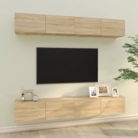 Muebles de TV 4 piezas roble Sonoma 100x30x30 cm en Muebles TV | Comprar online en Foru.es