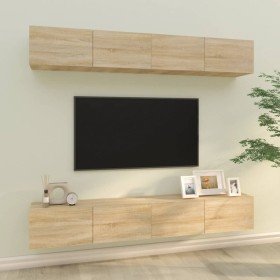 Muebles de TV 4 piezas roble Sonoma 100x30x30 cm en Muebles TV | Comprar online en Foru.es