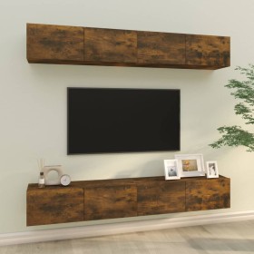 Muebles de TV 4 piezas roble ahumado 100x30x30 cm en Muebles TV | Comprar online en Foru.es