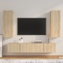 Set de muebles para TV 4 pzas madera contrachapada roble Sonoma en Muebles TV | Comprar online en Foru.es