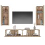 Set de muebles para TV 4 pzas madera contrachapada roble Sonoma en Muebles TV | Comprar online en Foru.es