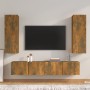 Set de muebles de TV 4 pzas madera contrachapada roble ahumado en Muebles TV | Comprar online en Foru.es