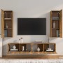Set de muebles de TV 4 pzas madera contrachapada roble ahumado en Muebles TV | Comprar online en Foru.es