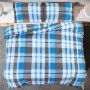 Juego de funda nórdica algodón azul y gris 140x200 cm de vidaXL, Fundas de nórdico - Ref: Foro24-136065, Precio: 21,57 €, Des...