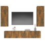 Set de muebles de TV 4 pzas madera contrachapada roble ahumado en Muebles TV | Comprar online en Foru.es