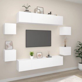 Set de muebles para TV 8 piezas madera contrachapada blanco en Muebles TV | Comprar online en Foru.es