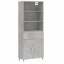 Aparador alto madera contrachapada gris hormigón 69,5x34x180 cm de vidaXL, Aparadores - Ref: Foro24-3200501, Precio: 133,61 €...